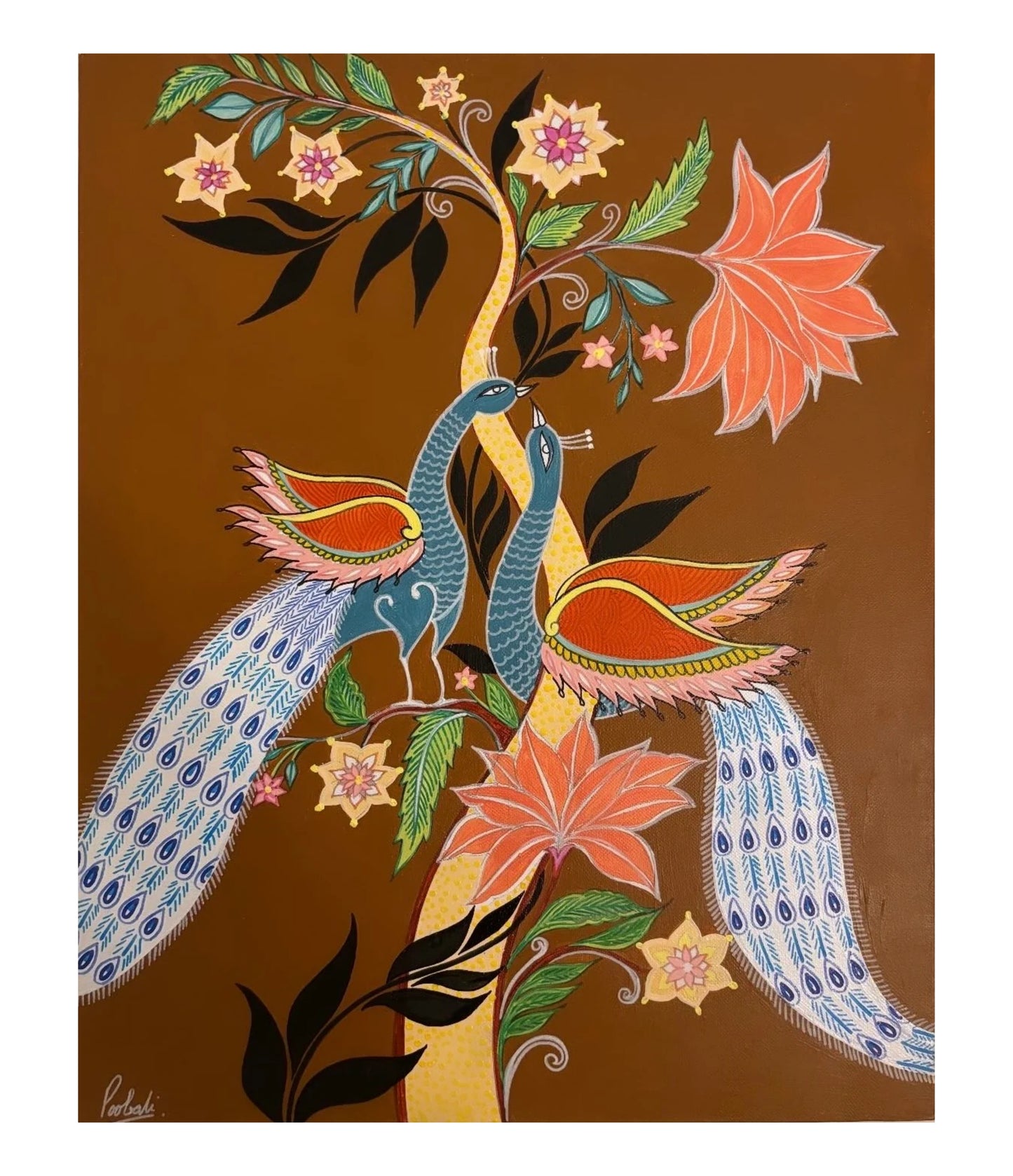 The Jungle Series-Peacocks Art Print